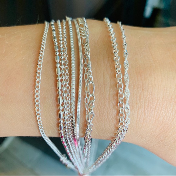 Anthropologie Other - Anthro 925 Sterling Silver Snake Chain 10 Styles Necklace
